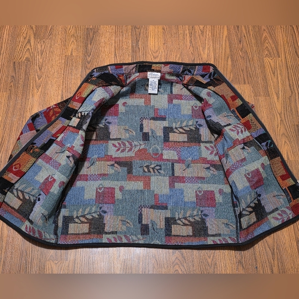 Vintage Tradition Country Patchwork Tapestry Jacket Chenille Women's 16 D88 - Picture 6 of 9